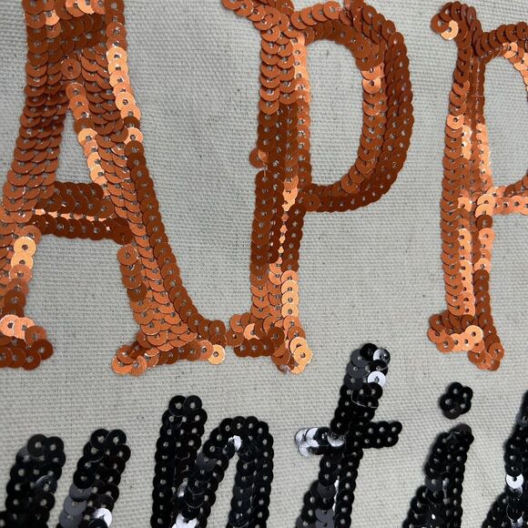 Mudpie Halloween Dazzle Bucket Tote Happy Haunting Sequin Trick or Treat NEW - Picture 8 of 15